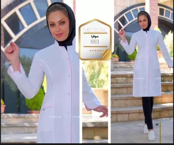 روپوش پزشکی زنانه مدل سوفیا | شیک، خوش‌دوخت و مناسب کلینیک