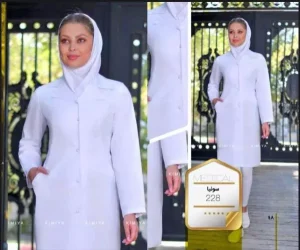 روپوش پزشکی زنانه مدل سونیا | شیک، راحت و مناسب کلینیک
