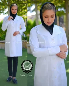 روپوش پزشکی زنانه مدل دلبری | شیک، خوش‌دوخت و مناسب کلینیک