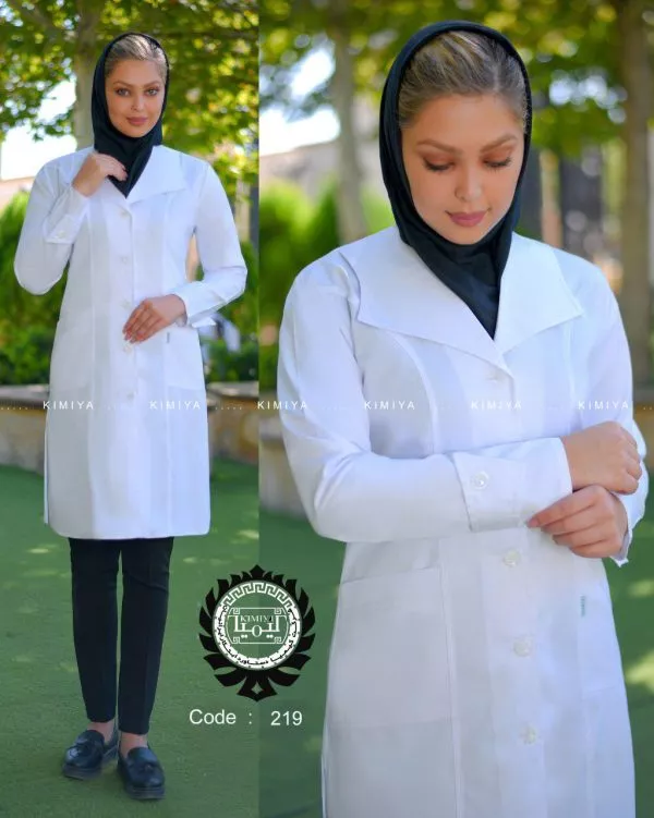 روپوش پزشکی زنانه مدل دلبری | شیک، خوش‌دوخت و مناسب کلینیک